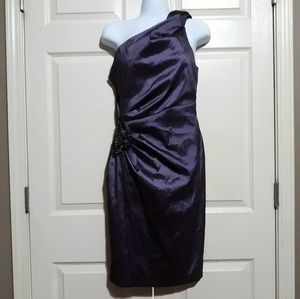 Xscape |Beaded ruched one shoulder formal dress 12